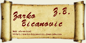 Žarko Bicanović vizit kartica